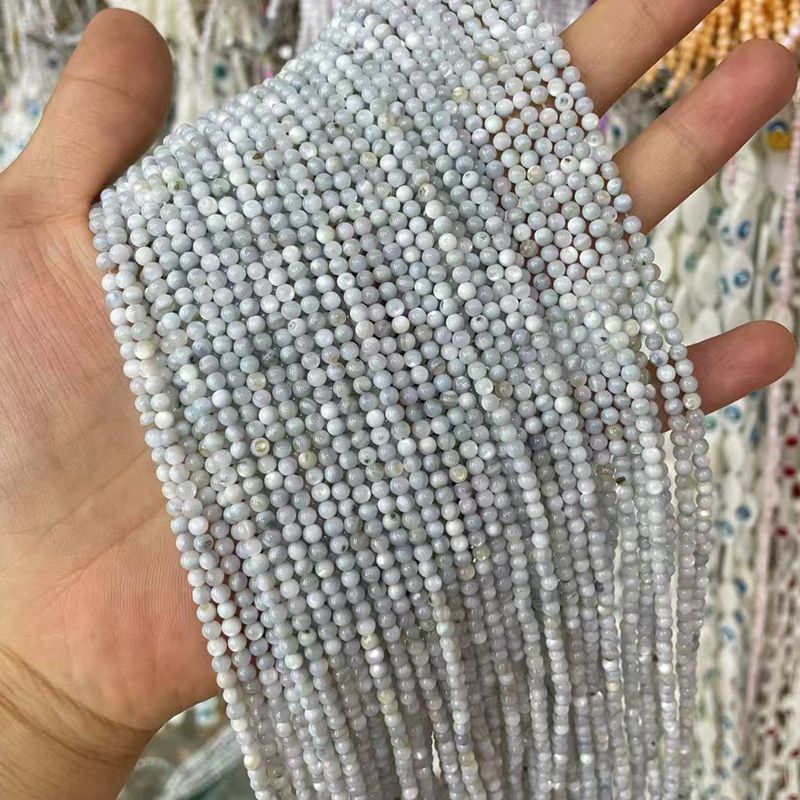 Picture of 3mm Natural Freshwater Shell Beads Round Beads Colorful DIY Jewelry Accessories Hairpin Shell Beads Bracelet Necklace Clavicle Chain Beads