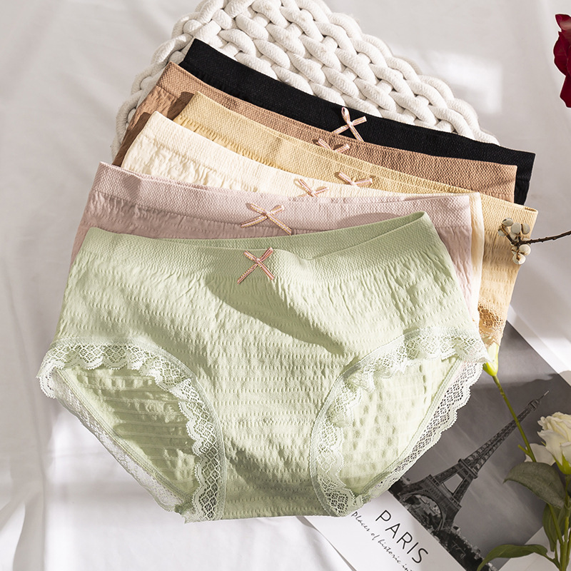 Japanese bubble pants waist pure seamless sexy underwear ladies large size lace briefs wholesale