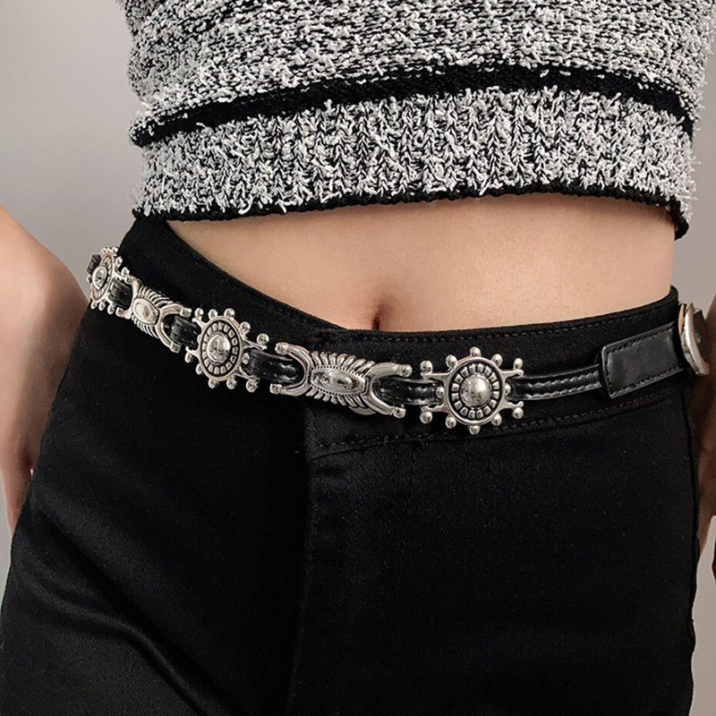 American vintage carved belt belt, new versatile jeans accessory, high-end niche design, trendy waist chain