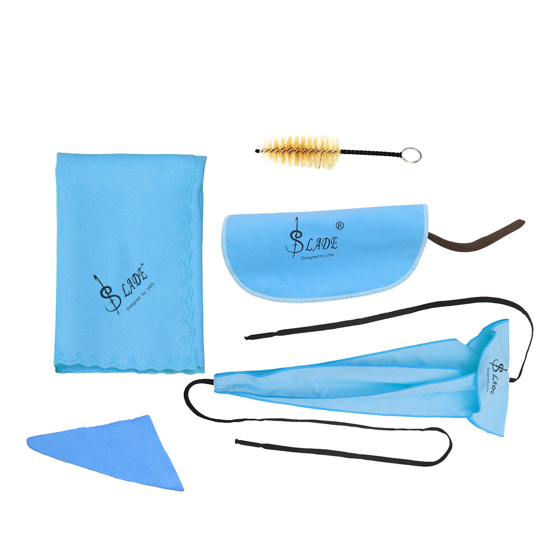 SLADE saxophone cleaning suit 5-piece set three-dimensional strip cloth strip cloth cloth cloth triangular cloth flute head brush