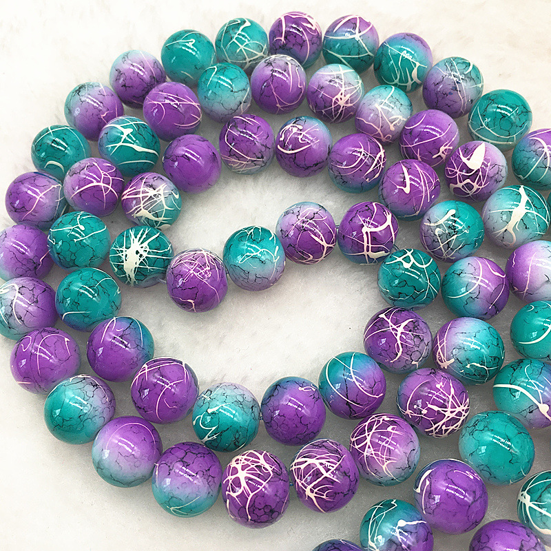 Picture of In stock two-color round beads glass beads loose beads handmade diy bracelet accessories wholesale necklace jewelry beaded material