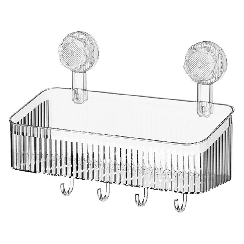 Bathroom strong suction cup storage rack bathroom punch-free wall-mounted washstand supplies Wall cosmetics cosmetic box