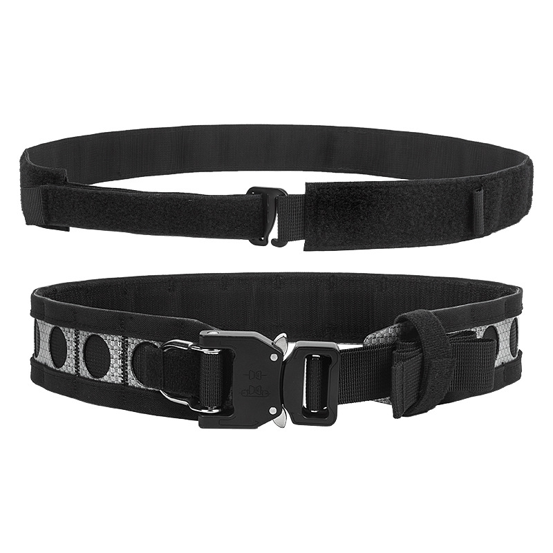 Cross-border Amazon Bison Lightweight Double-layer Belt Waist Seal Outdoor Cobra Metal Buckle Quick-release Tactical Belt