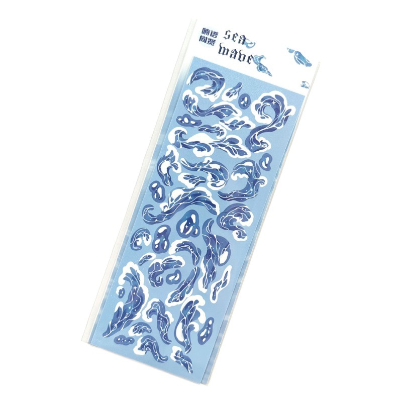 Coisini original wave stickers ins Korean hand account goo card stickers diy decorative laser stickers paper stickers