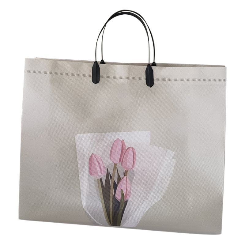 Tulip Clothing Store Handbag Hand Carrying Clothes Packaging Gift Gift High-grade Non-woven Fork Ear Shopping Bag