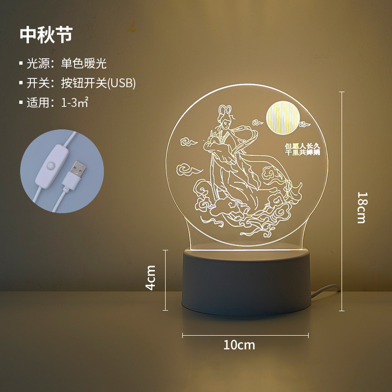 Picture of Creative atmosphere lamp fantasy luminous cartoon LED night light children's gift 3D table lamp bedside lamp logo
