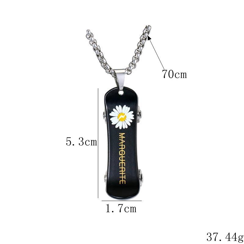 Picture of Hip-Hop Daisy Scooter Necklace Trendy Unisex Personality Simple Pendant Sweater Chain Accessories Skateboard Trend
