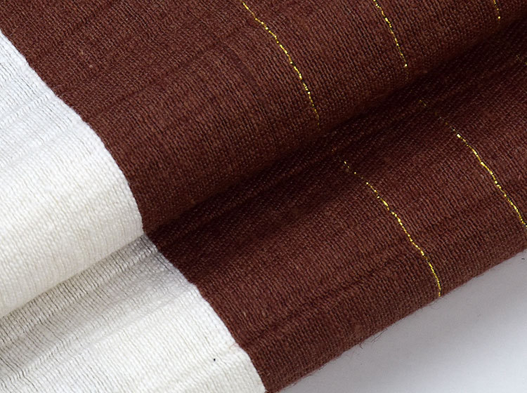 Picture of Nylon monofilament gold and silver silk nylon hemp horizontal stripe yarn-dyed fabric women's clothing fabric