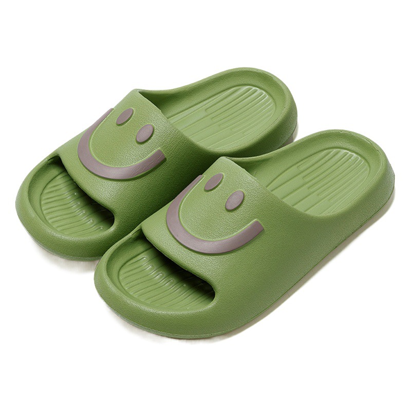 Slippers cartoon new Korean style smiley face couple summer indoor home bathroom bath slippers men and women thick bottom