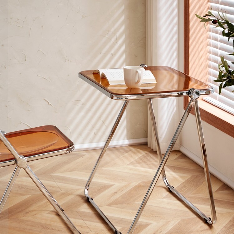 Modern Simple Folding Table Balcony Table Chair ins style portable Internet celebrity table transparent home bedroom acrylic combination