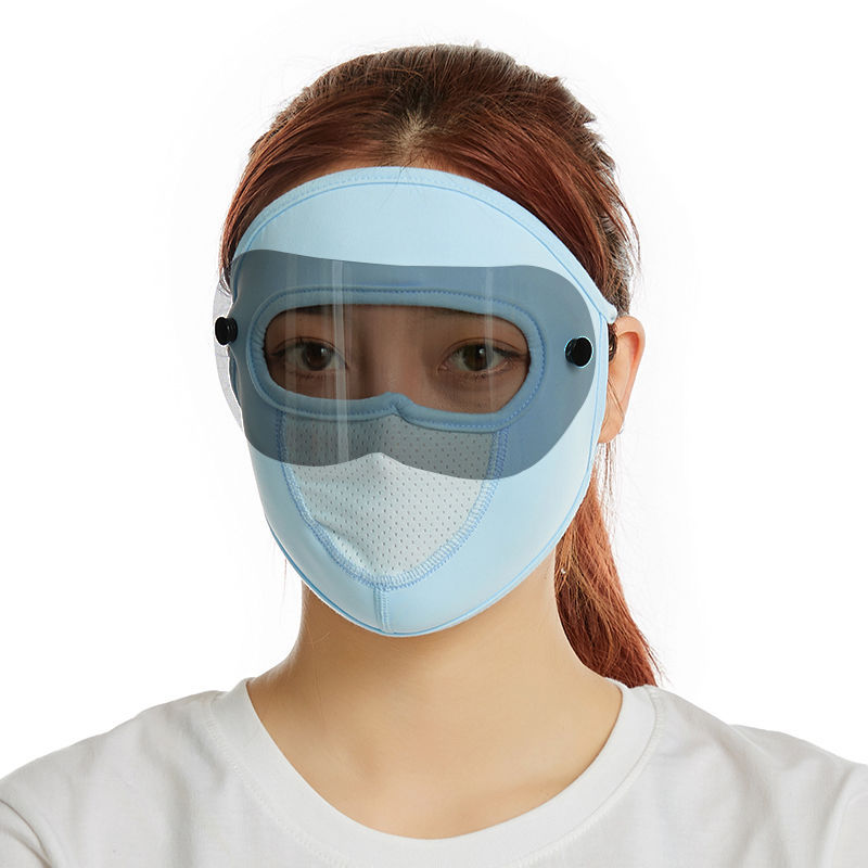 Picture of Sun Protection Mask for Women in Summer Full Face Ice Silk Large Neck Guard Dustproof Breathable Anti-Uv Thin Summer Face Mask