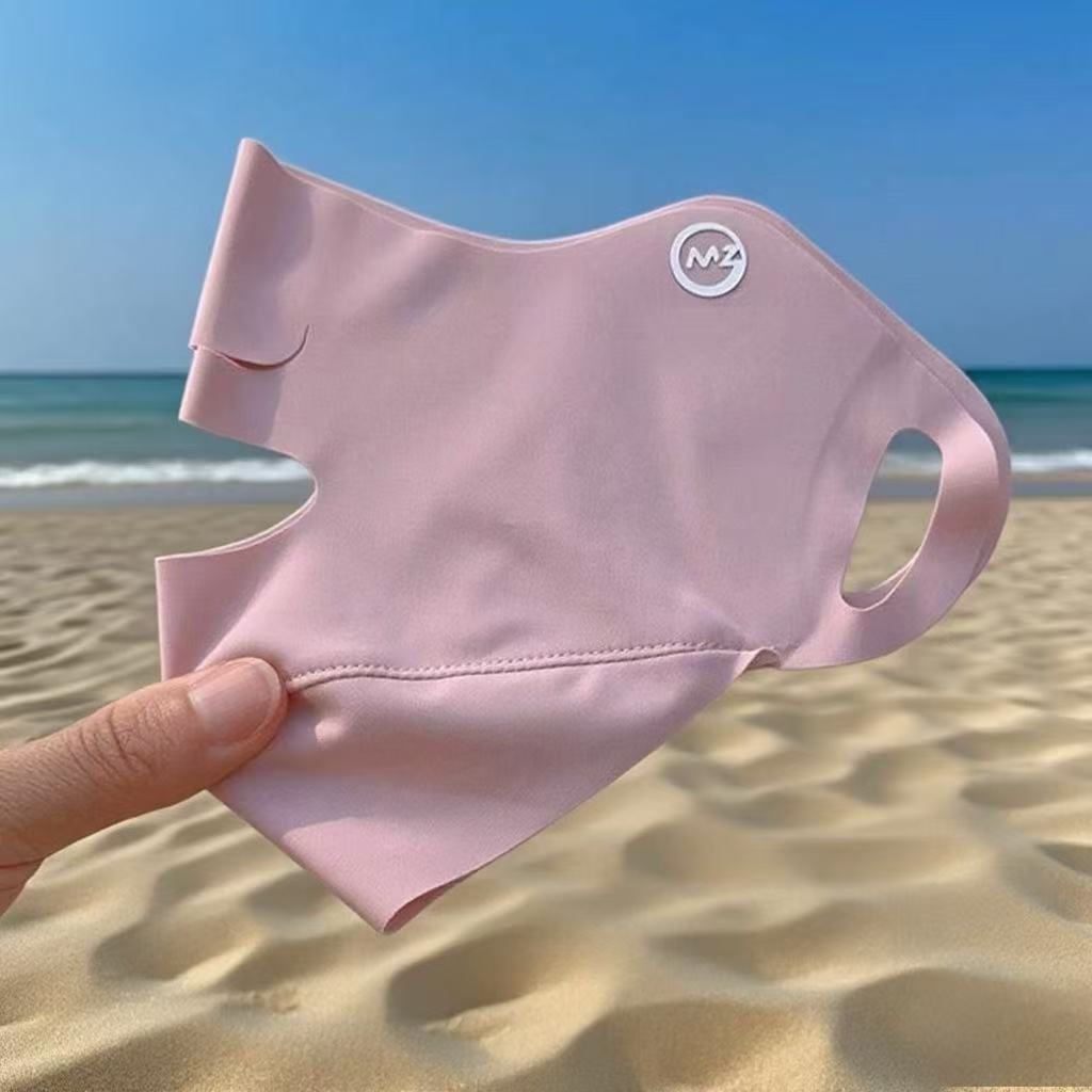 Picture of Outdoor Sports Sunshade and Sun Protection One-Piece Breathable Ice Silk Half-Face Mask Anti-Uv Mouth and Nose Mask for Women
