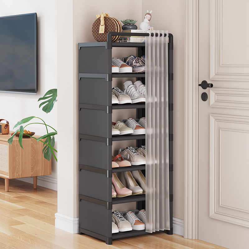 Picture of Shoe cabinet household doorway shoe rack with dust cover small narrow shade new 2023 multi-layer