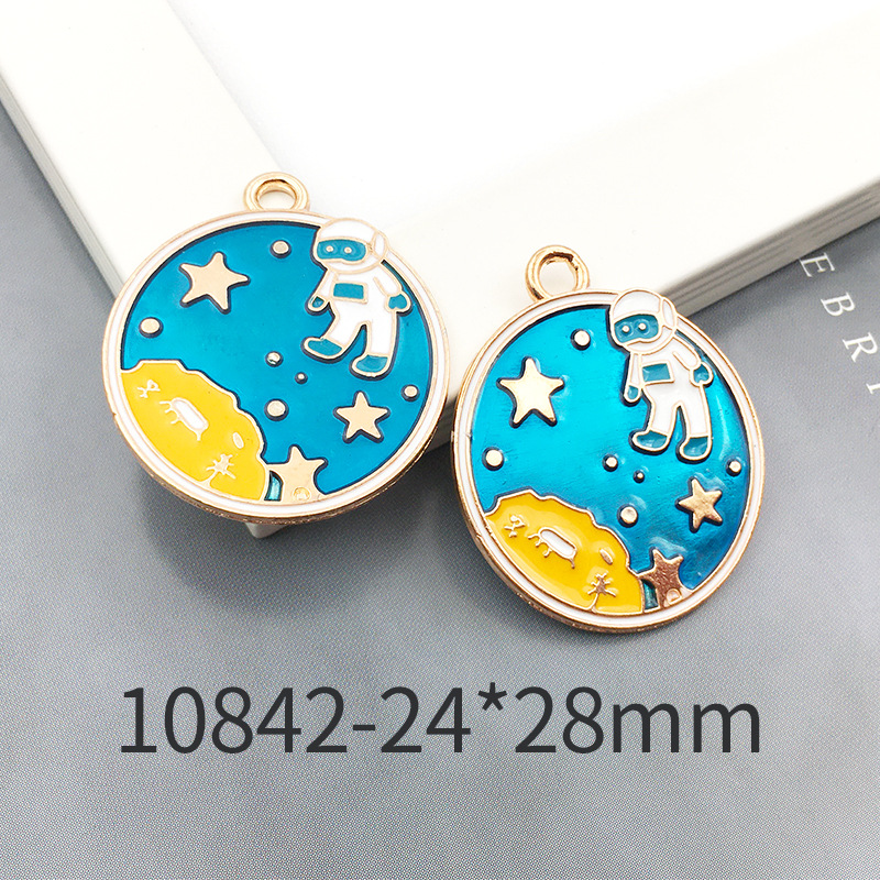 Picture of 1 Astronaut Space Rocket Star Accessory Alloy Oil Drop Pendant Earrings Bracelet Pendant Space Fashion Jewelry