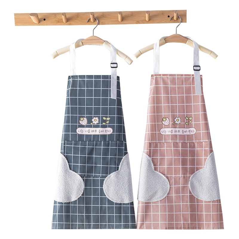Apron Household Kitchen Waterproof and Oil-Proof Women's Summer Thin Japanese Restaurant Special Home and Outside Half-length Work Clothes