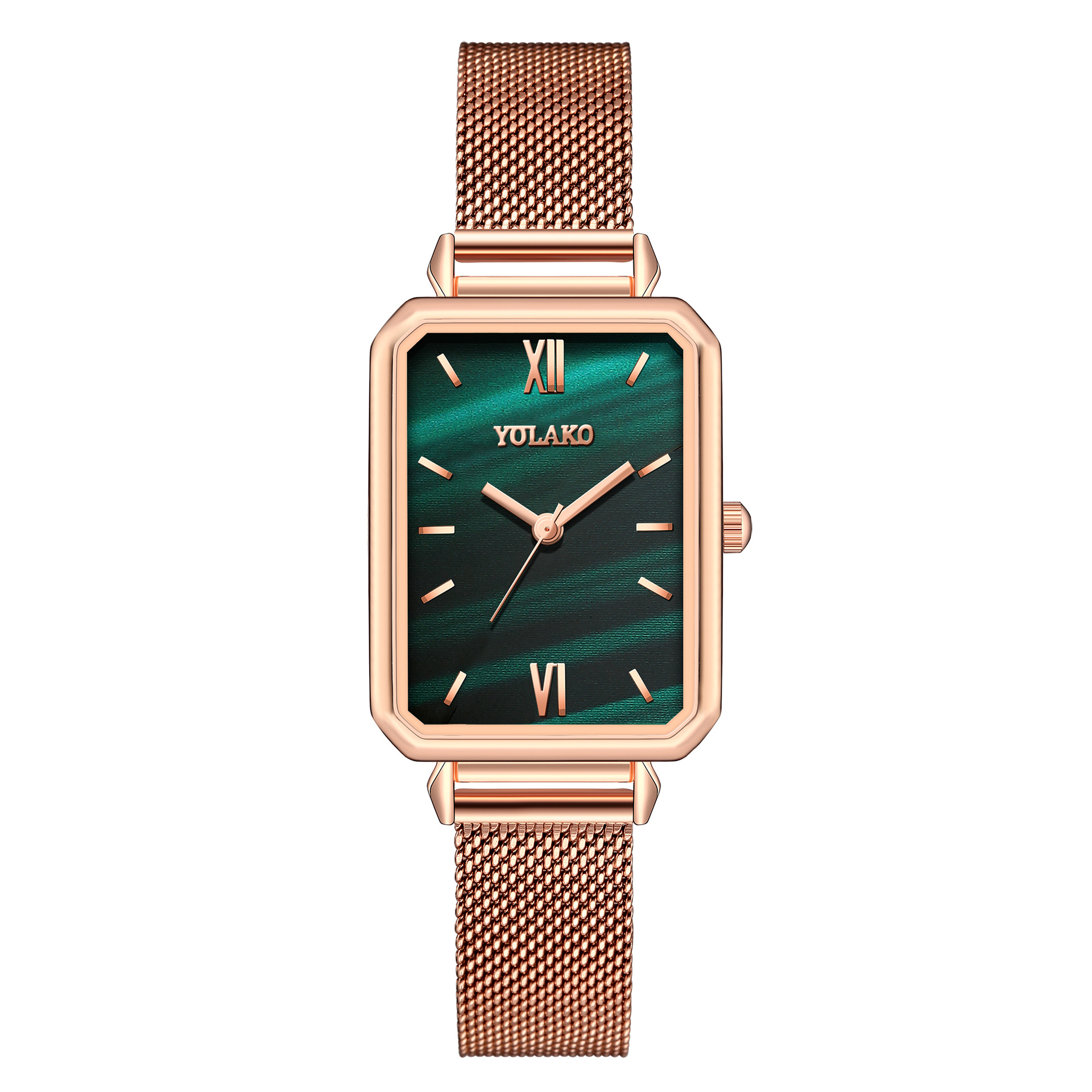 2020 Star Same Style Watch Women's Instagram Style Light Luxury Women's Watch yolako Watch Retro Small Square Plate Mesh Belt