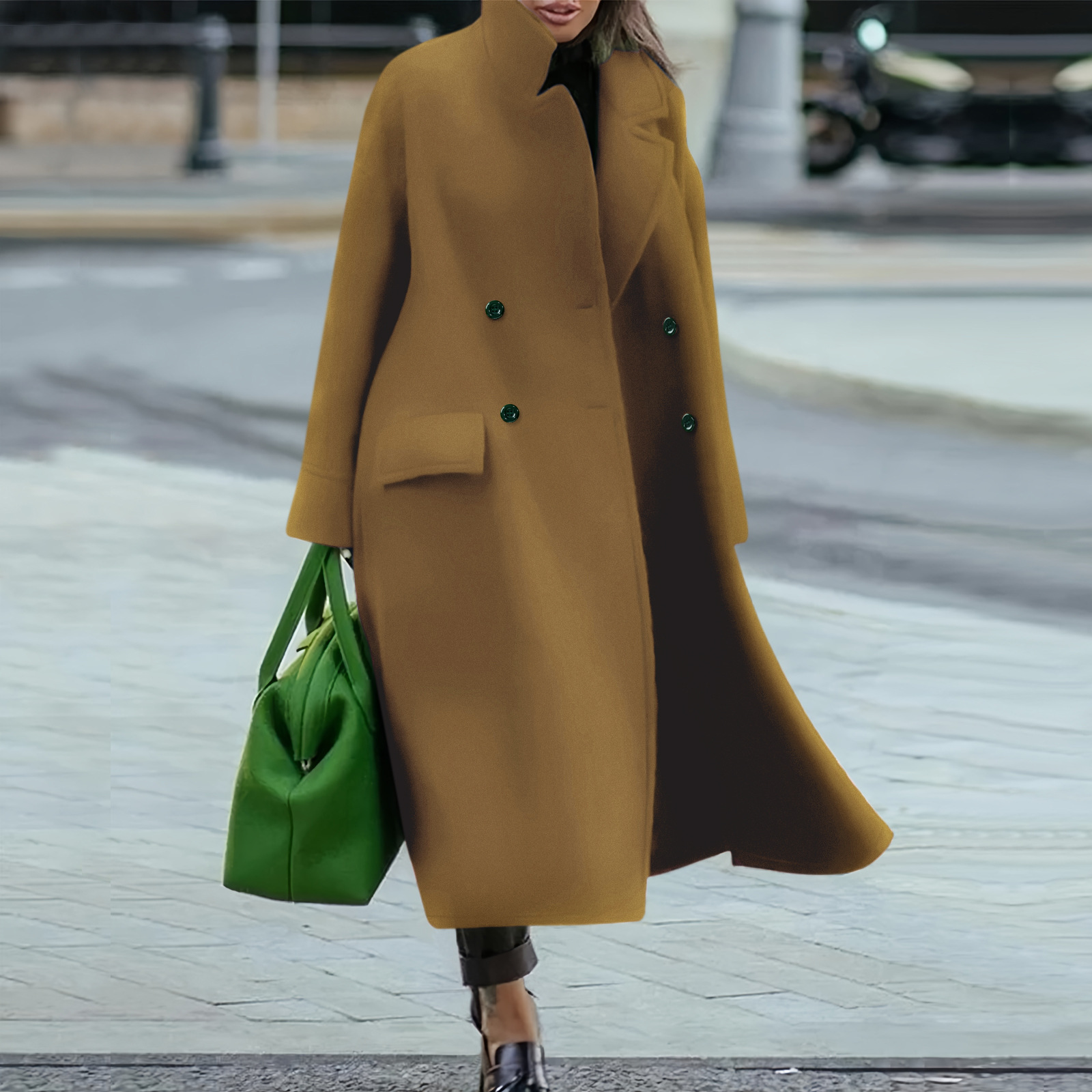 Picture of Amazon Cross-border Foreign Trade Europe and America Explosions Loose Winter and Autumn Women's Woolen Jacket Warm Commuting Elegant Coat