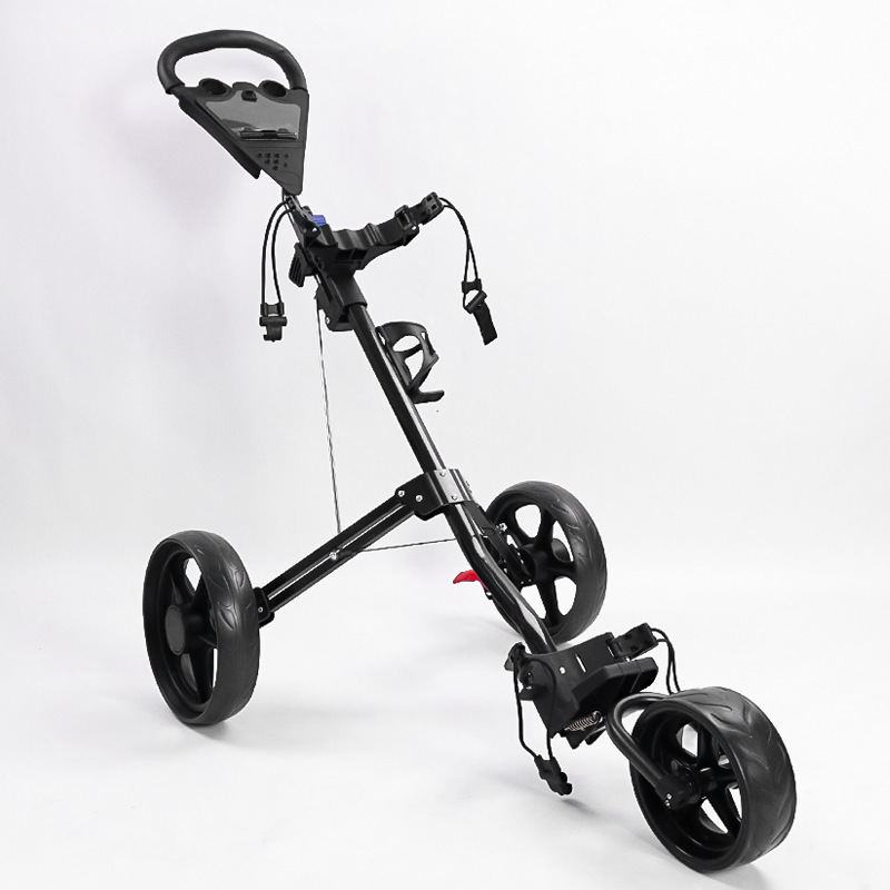 Golf Trolley Three-wheeled Ball Bag Handcart Foldable Storage Golf Bag Car