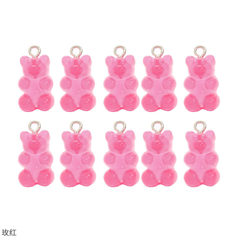 Picture of Transparent Candy Color Resin Bear Accessories Handmade DIY Homemade Bracelet Earrings Jewelry Keychain Pendant Material