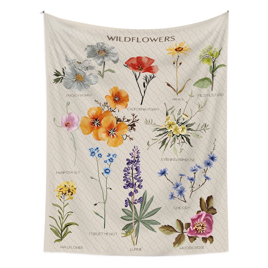 Tapestry Amazon Bohemian Tapestry Decorative Cloth Background Cloth ins Wind Tapestry Flower Tapestry Mushroom Tapestry