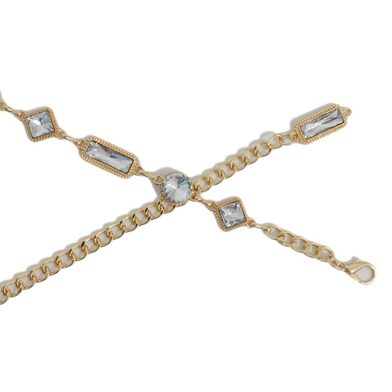 Summer New Women's Belt Casual Decoration Acrylic Crystal Metal Chain Waist Chain with Skirt Coat in Stock