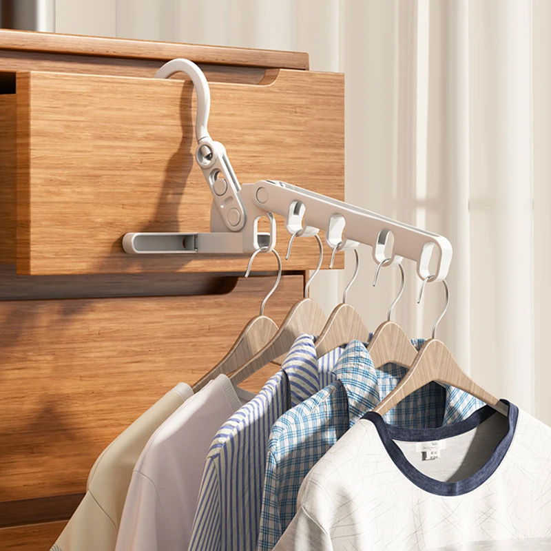 Picture of Travel Drying Rack Foldable Travel Portable Clothes Hanging Dormitory Hotel Indoor Drying Rack Foldable Five-hole Clothes