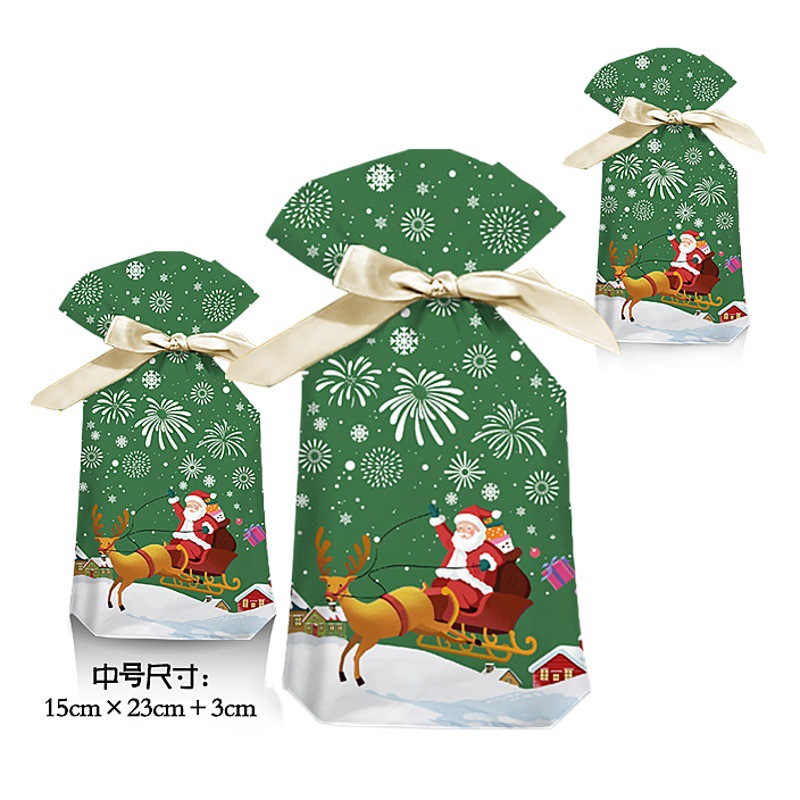 New Original Christmas Candy Packaging Bag Ribbon Drawstring Bag Peace Fruit Bag Back Gift Bag Gift Bag Gift Bag