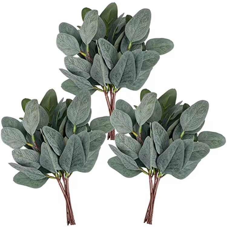 Picture of Simulation eucalyptus cuttings short branches with fruit money leaves diy single Nordic simulation plant eucalyptus leaves wholesale