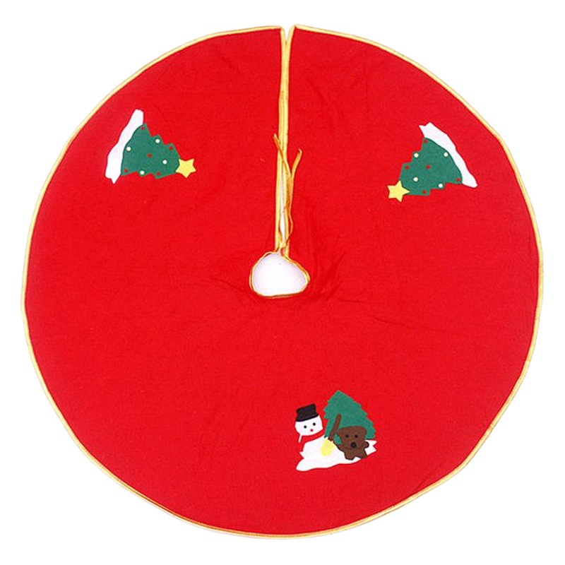 90cm Christmas tree skirt tree apron Santa Claus applique tree skirt high-grade non-woven round decorations
