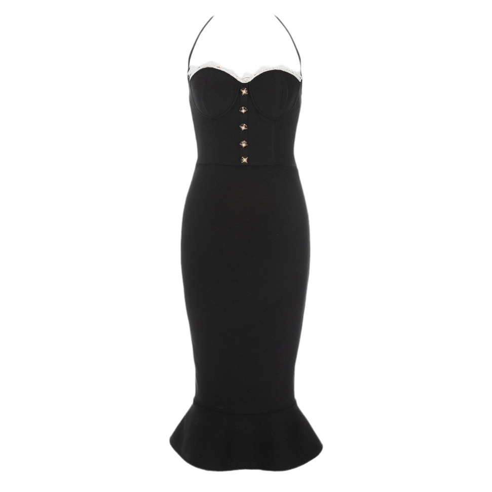 European and American 2024 AliExpress Foreign Trade New Women's Sexy Neck Backless Fishtail Bandage Dress Night Shop Party Dress