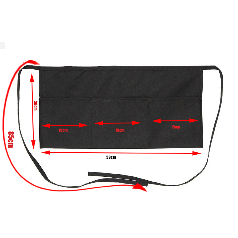Picture of Cross-border e-commerce hot-selling waist half-length apron three-pocket restaurant waiter work half-length skirt women