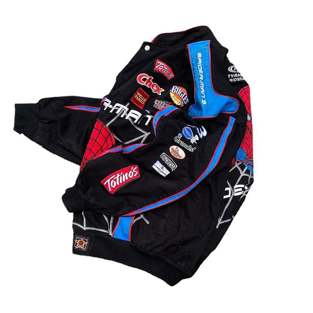 Picture of European and American 2023 autumn and winter new cross-border jacket Amazon sports spider print casual long-sleeved motorcycle style jacket