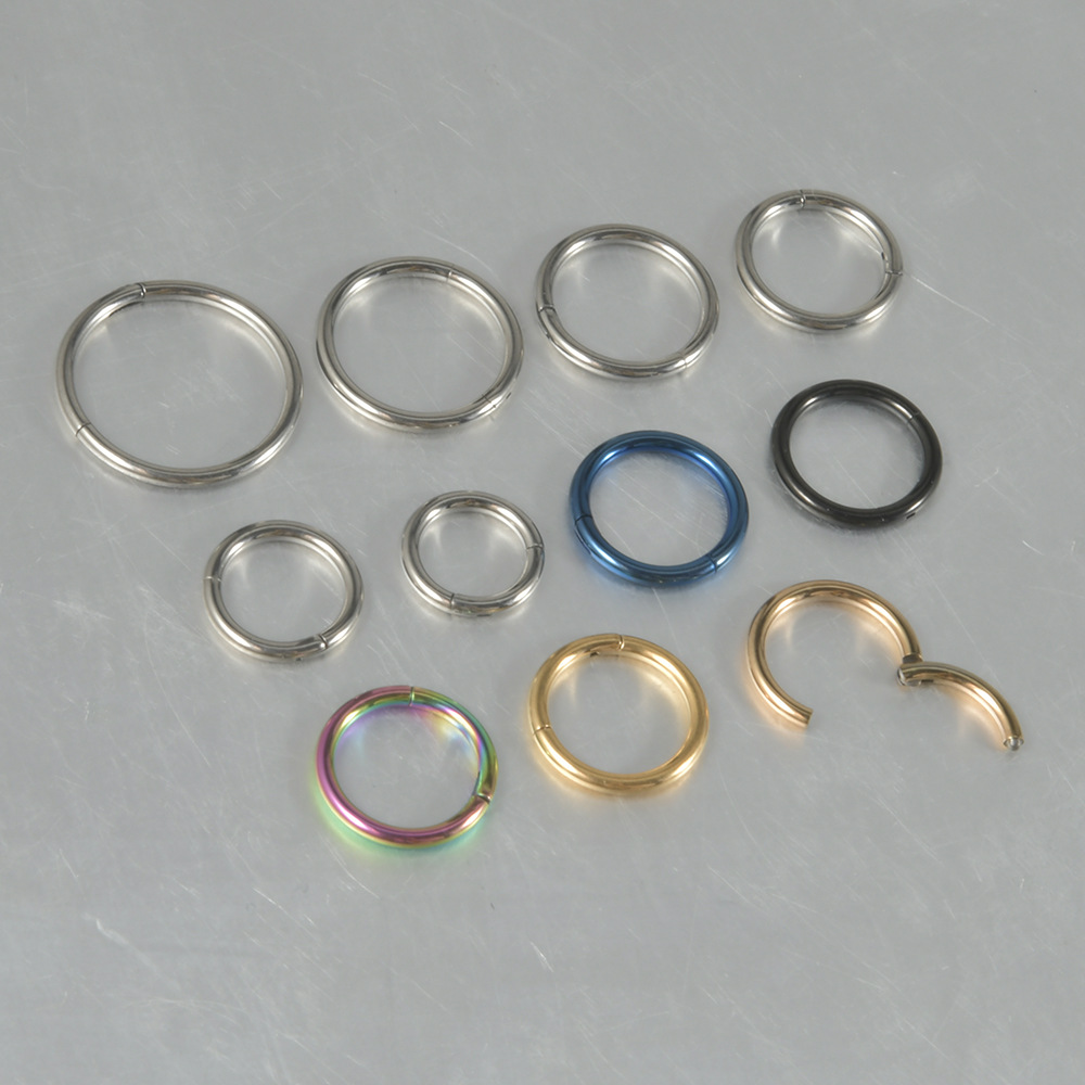 Picture of G23 Titanium Alloy Seamless Closed Ring Lip Ring Nasal Septum Colorful Nose Ring Multi-Purpose Ring Ear Bone Ring Piercing Jewelry