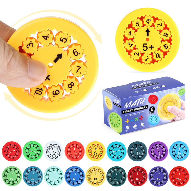 in stock children's rotary addition, subtraction, multiplication and division digital gyro decompression toy novelty arithmetic finger gyro
