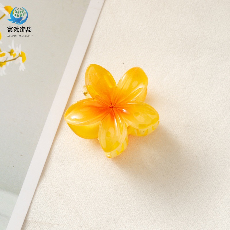Picture of Cross-border egg flower clip large high-grade gradient Flower hairpin back head updo ponytail shark clip headdress