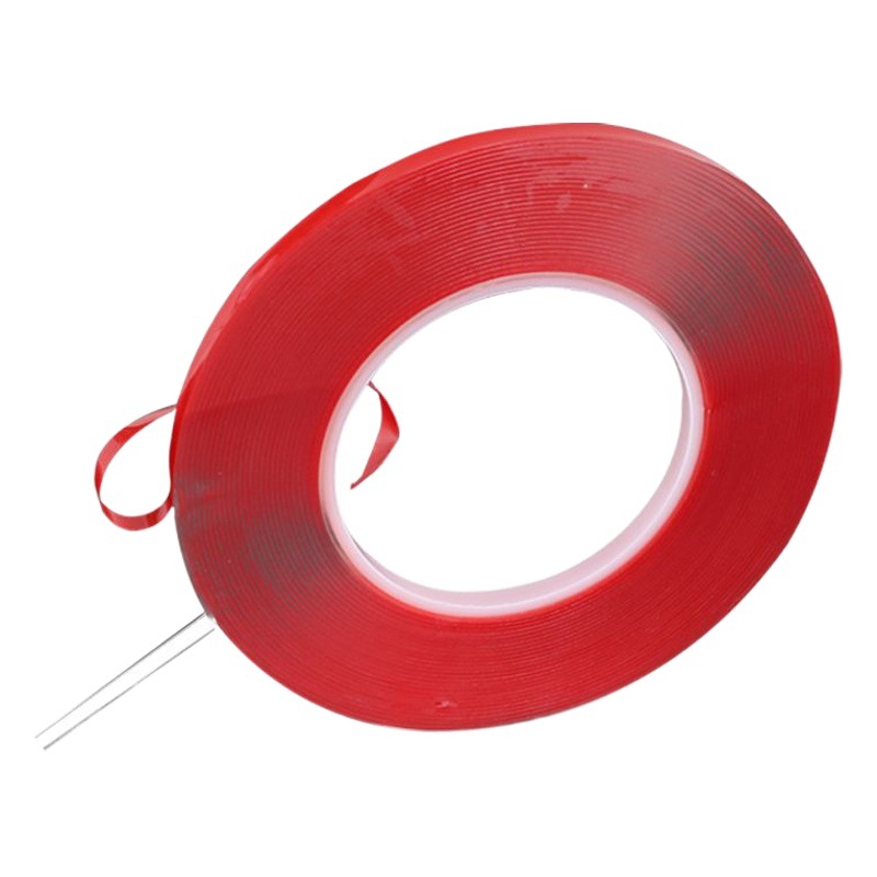 Red film transparent foam double-sided tape 1mm thick strong temperature-resistant seamless waterproof acrylic double-sided tape wholesale