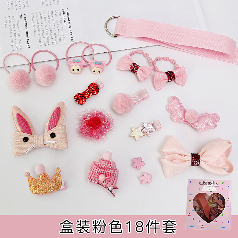 Picture of Korean Style Hair Accessories, Kidsren's Hairpins, 18-Piece Set, Girls' Hair Accessories, Baby Cute Hairbands, Girls' Hairpins, Baby Headbands