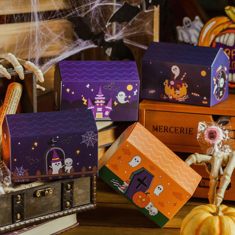 Foreign trade in stock Halloween candy packaging carton cartoon candy box Halloween day party gift packaging box