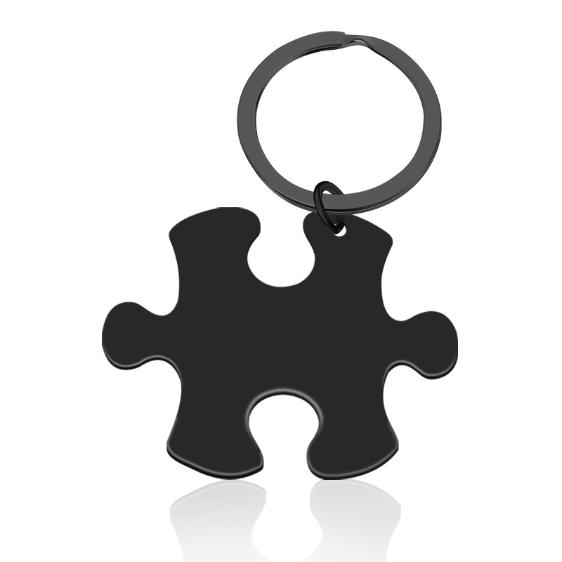 Picture of Stainless Steel Couple Keychain We Will always be connected Puzzle Necklace Stitching Pendant