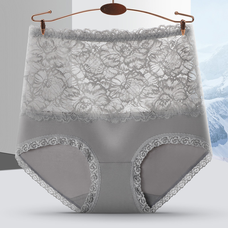 Picture of High-Waisted Lace Underwear for Women, Butt Lifting Pants for Women, Pure Cotton Crotch Fat Mm, Large Size Briefs for Women