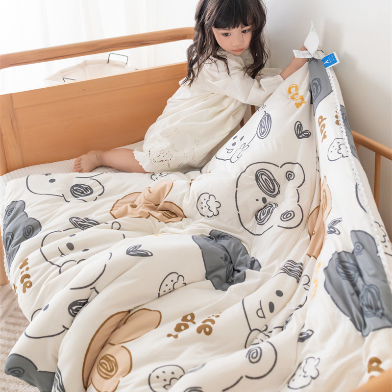 Picture of mikiA Knitted Cotton Soybean Quilt Spring and Autumn Quilt Baby Cotton Children's Quilt Thickened Warm Winter Quilt