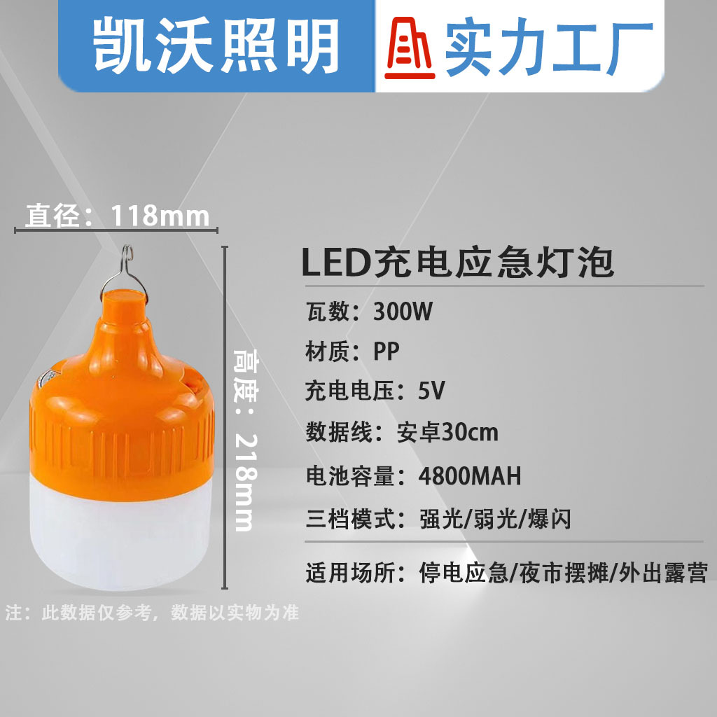 Picture of led emergency ball light bulb night market stall light bulb outdoor camping USB charging light bulb household power failure emergency light bulb