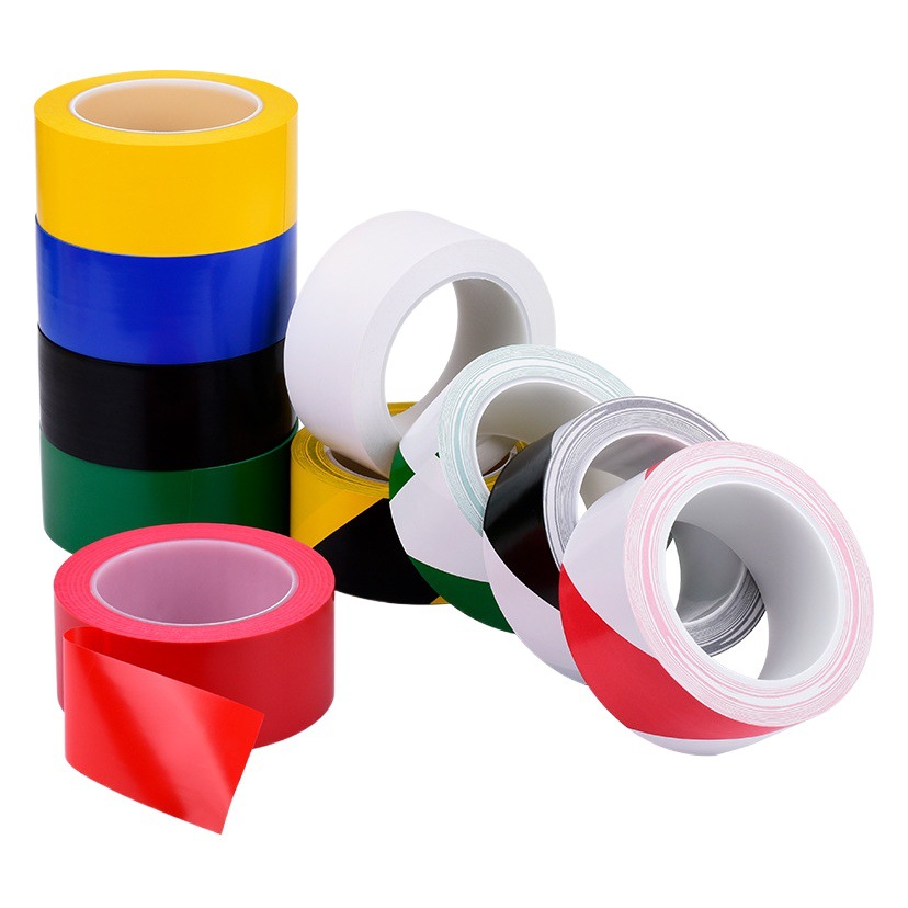 Pvc Floor Tape Black and Yellow Warning Floor Waterproof and Wear-Resistant Area Marking Warning Positioning Marking Warning Tape