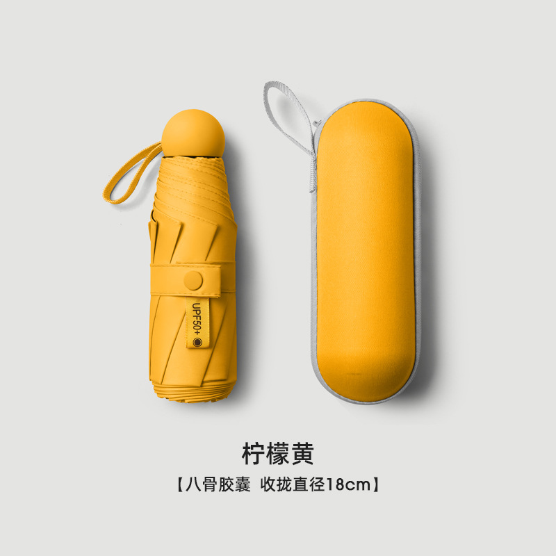 Picture of A large number of wholesale five fold umbrella ultra light mini umbrella dual-use folding umbrella women sunscreen sun umbrella customized advertising