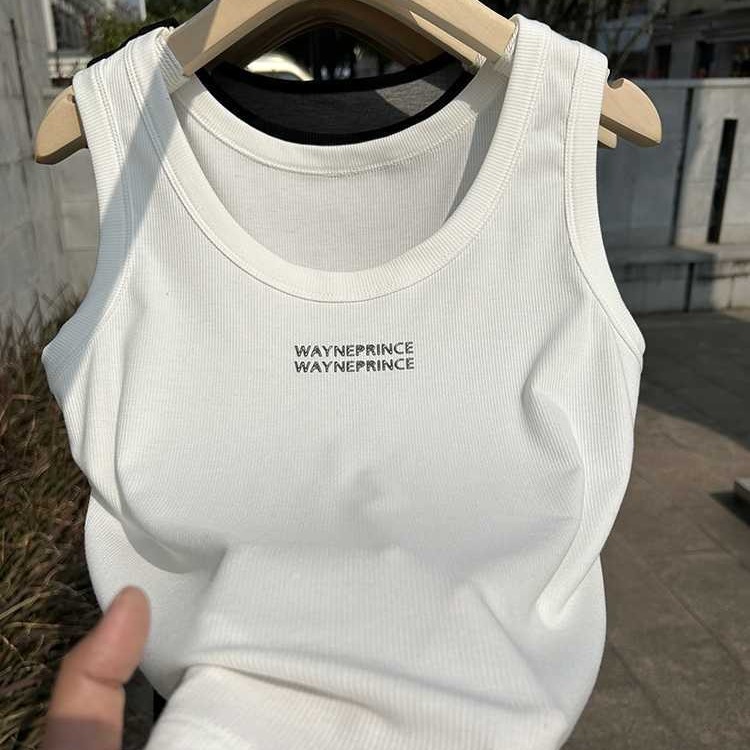 2024 High-end Summer New Pure Desire Internet-famous U-neck Camisole Slim-fit All-match Sleeveless Top Base Shirt