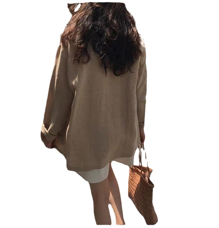 Picture of 1688 Early Autumn New Korean Internet Celebrity Cotton and Linen Suit Jacket Women's Loose Linen Suit British Style Commuting