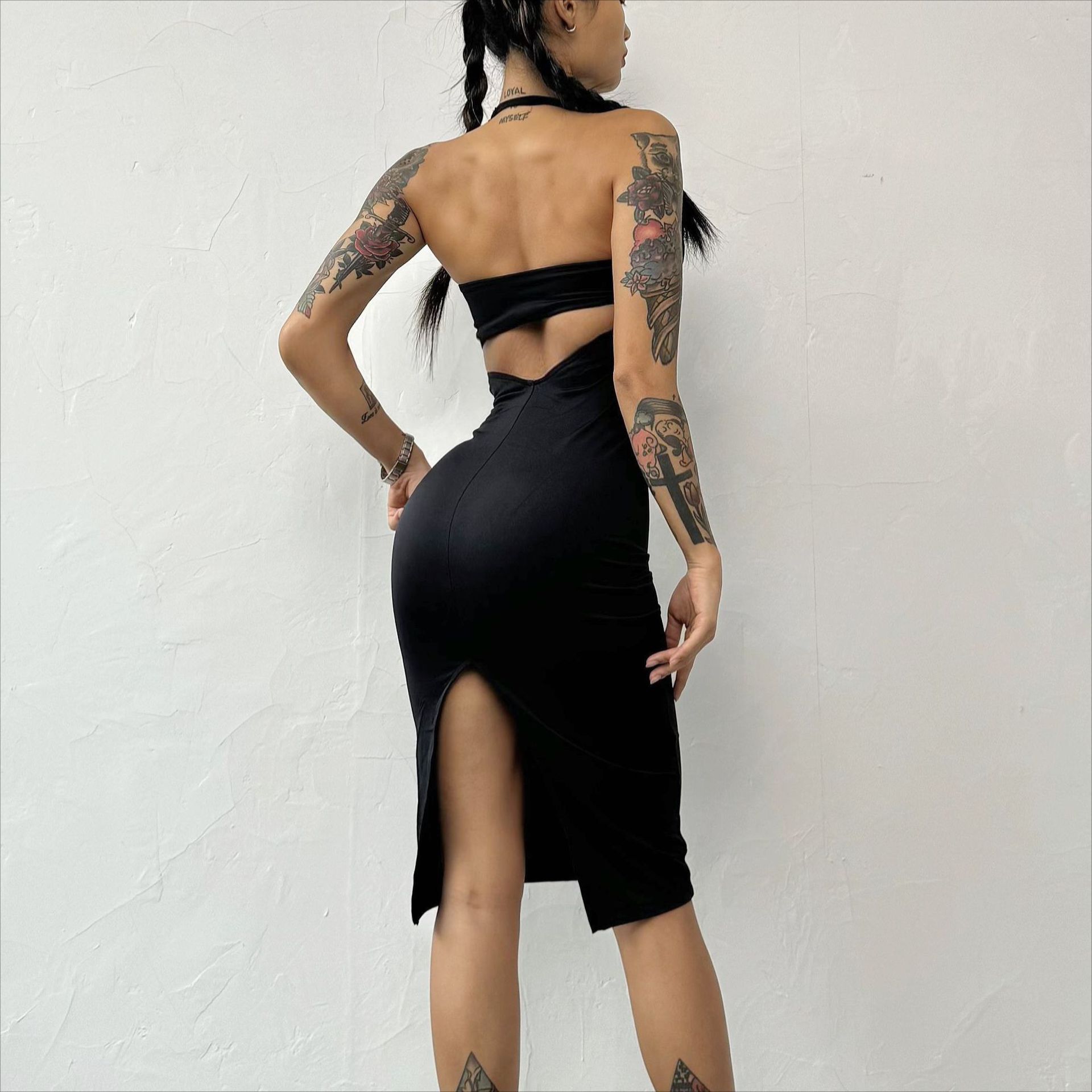 Picture of Cross-border European and American Fitness Sports Leisure dress Women's Hanging Neck Beautiful Back Sexy Bag Hip Skirt Cloud Sense Breathable High Elastic