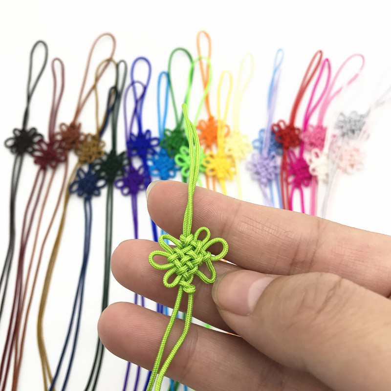 Picture of A line Square flower small Chinese knot greeting card invitation card craft sling accessories hand-woven Jade line small knot gift box ornaments