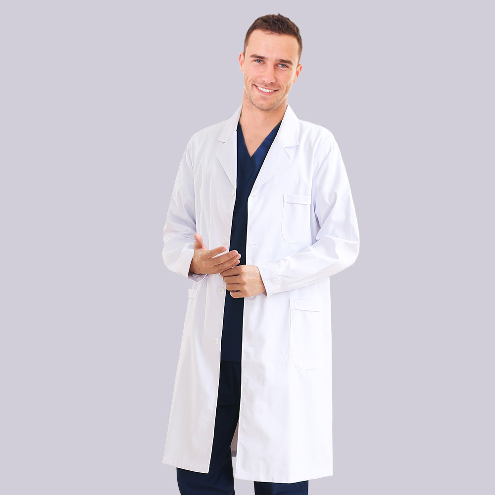 Picture of White Coat Women's Short-Sleeved Summer Thin Doctor's Coat Nurse Chemical Experiment Beauty Salon Doctor's Long-Sleeved Work Clothes