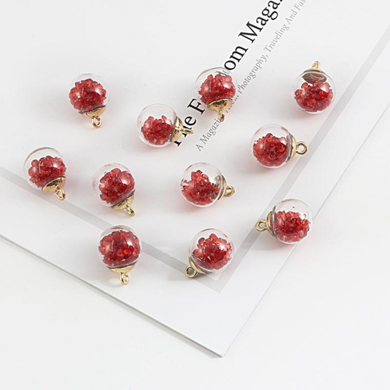 Picture of Cross-border Hot Sale Color Transparent Star Sequins Crystal Glass Ball Pendant DIY Handmade Ear Jewelry Accessories